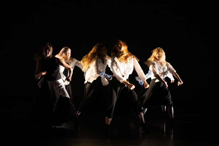 UI Dance students presented work inspired by text by the Fall residents of the International Writing Program in a program called Uncharted Myths, as part of Infinite Dream